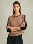 Reiss Annie Colour Block Sleeve Wool Blend Jumper