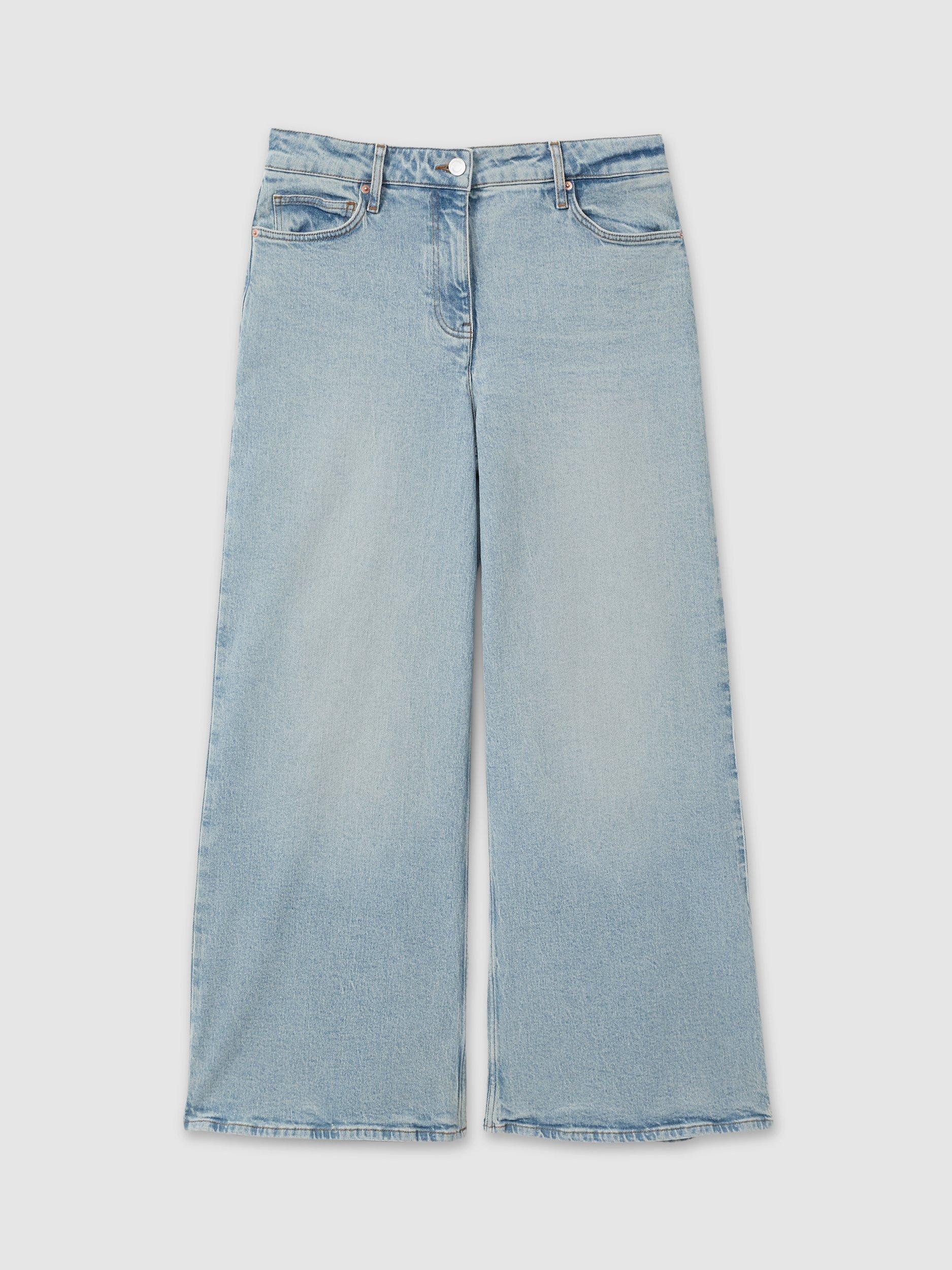 Product image 5 of 5, which shows Reiss Crete Wide Leg Jeans, Light Blue, 28R