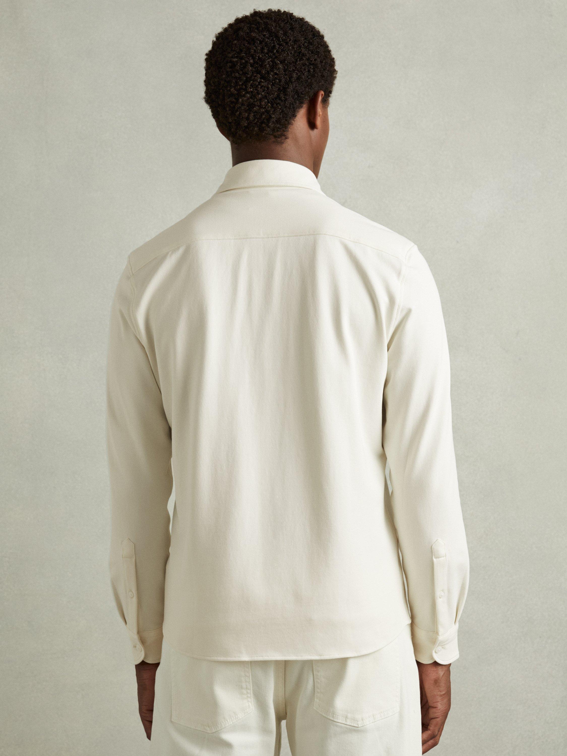 Product image 2 of 5, which shows Reiss Kappo Cotton Blend Shirt, Off White, XS