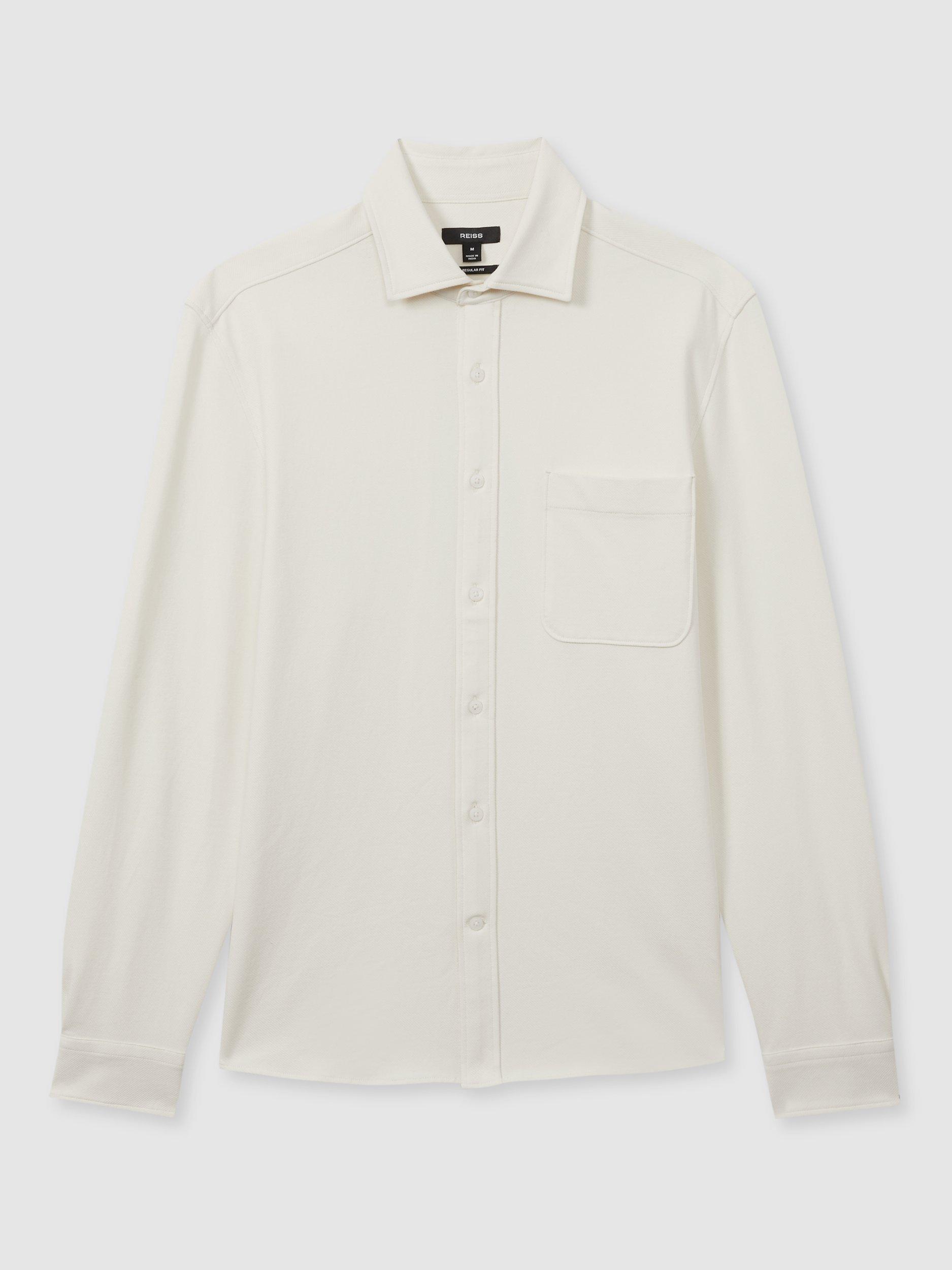 Product image 3 of 5, which shows Reiss Kappo Cotton Blend Shirt, Off White, XS