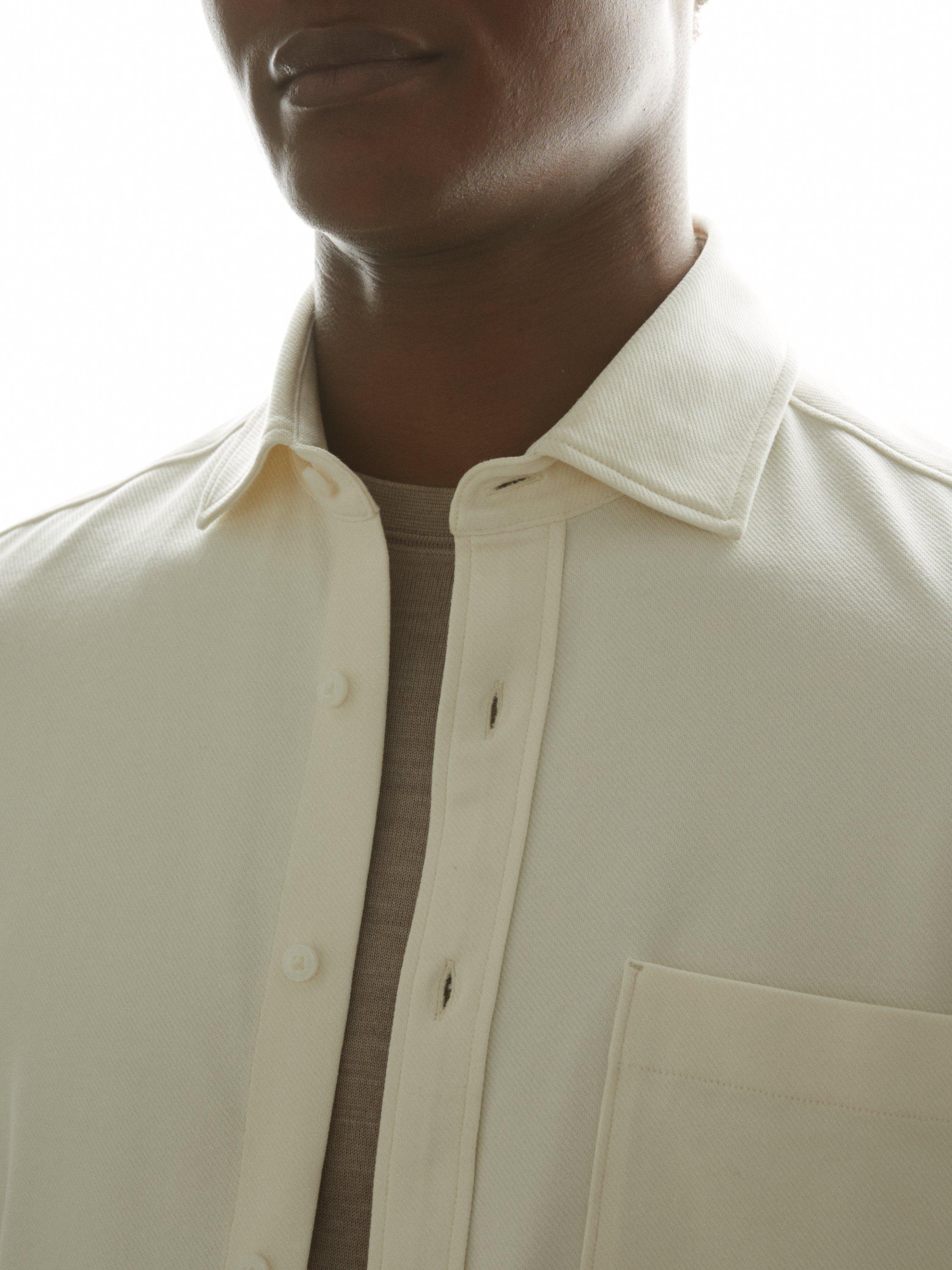Product image 5 of 5, which shows Reiss Kappo Cotton Blend Shirt, Off White, XS