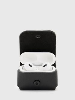 AllSaints Leather Airpod Case - view 2, Black Black