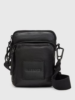 AllSaints Falcon Leather Pouch Bag, Black, Black