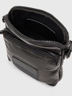 AllSaints Falcon Leather Pouch Bag, Black - view 2, Black