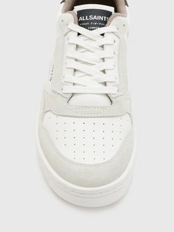 AllSaints Regan Low Top Leather Trainers, Off White - view 2, Off White