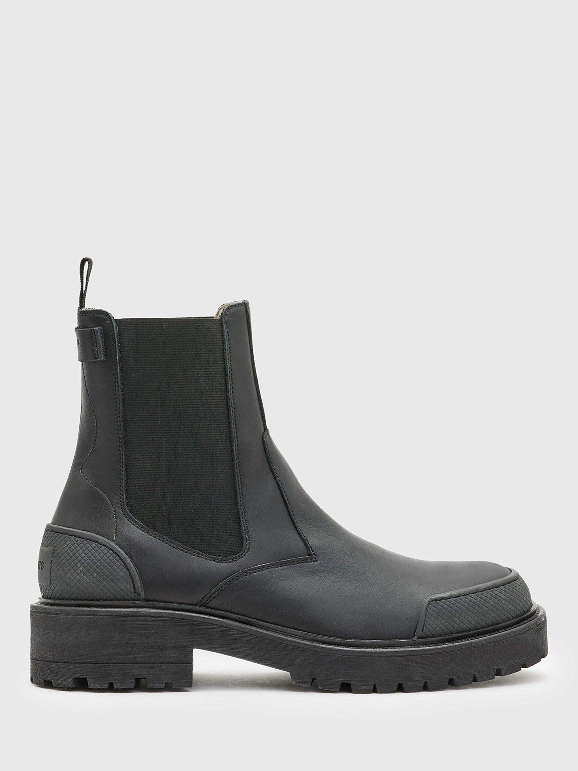 AllSaints Matrix Leather Chelsea Boots Black