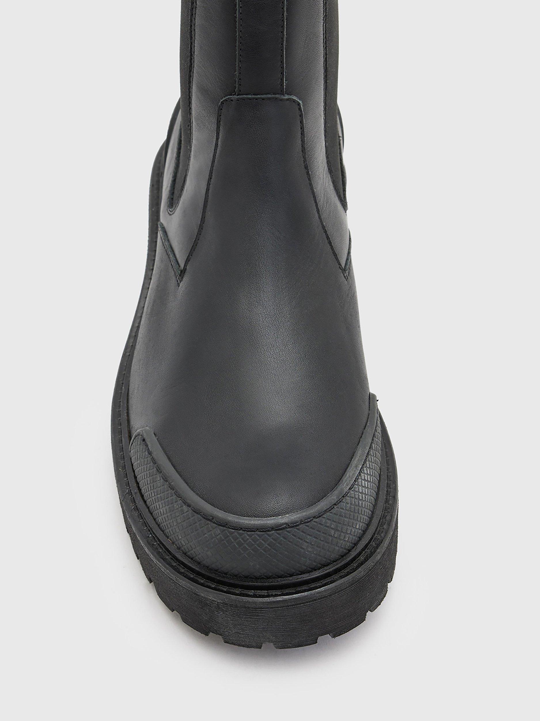 Product image 3 of 6, which shows AllSaints Matrix Leather Chelsea Boots, Black, EU43