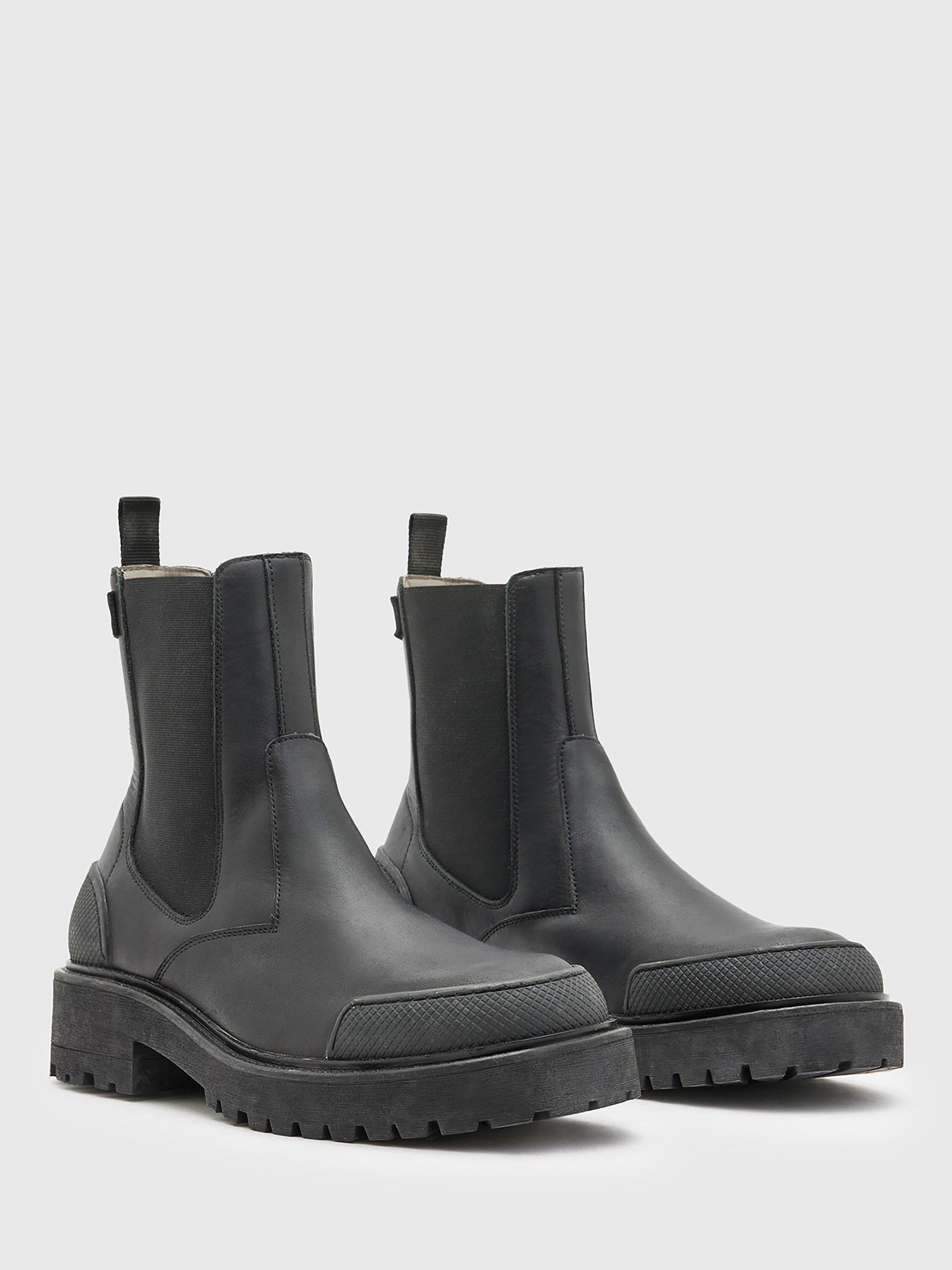 Product image 4 of 6, which shows AllSaints Matrix Leather Chelsea Boots, Black, EU43