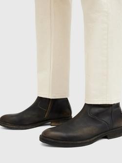 AllSaints Lang Leather Zip Up Boots, Brown - view 2, Brown