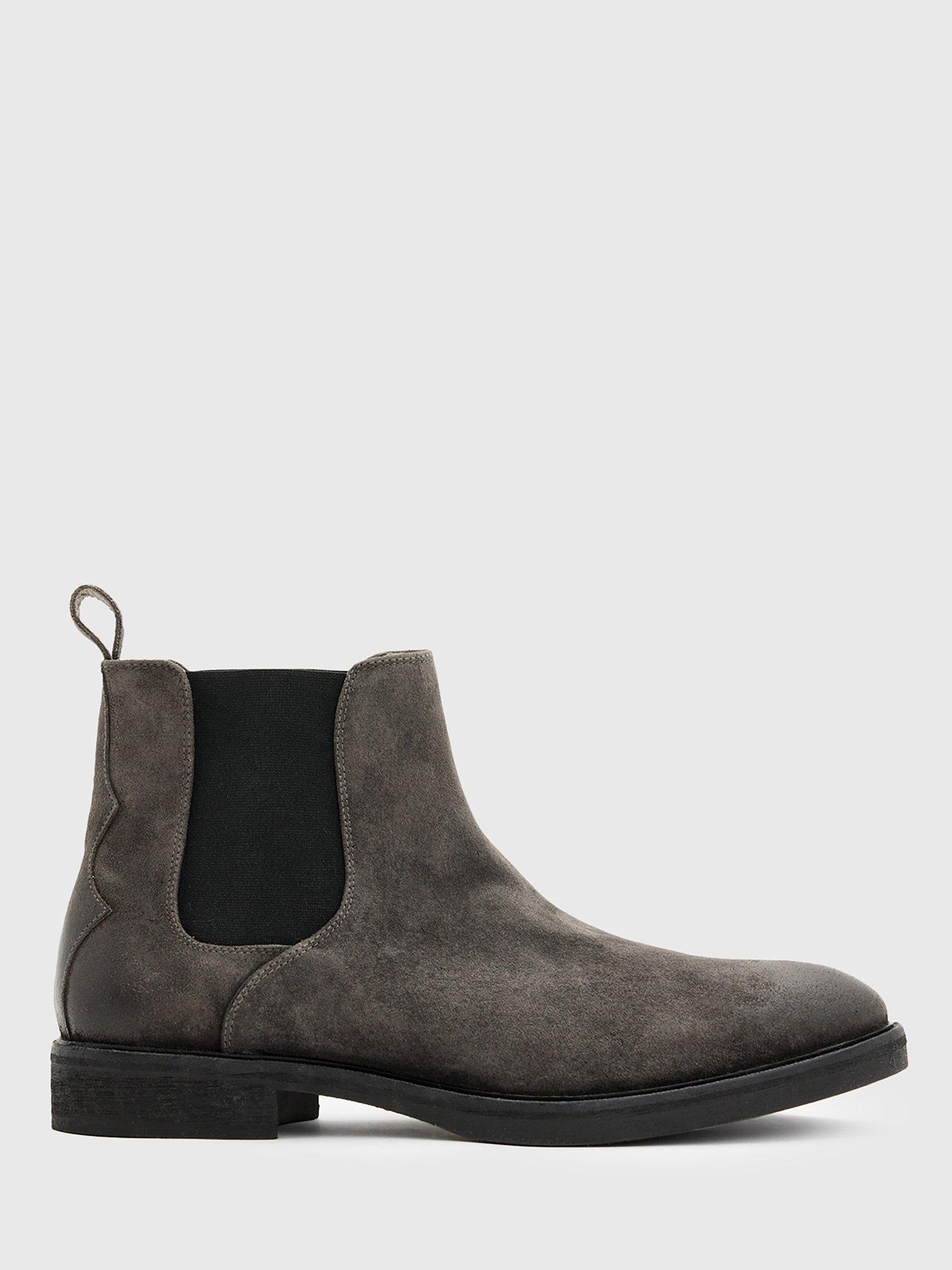 Product image 1 of 6, which shows AllSaints Creed Suede Chelsea Boots, Charcoal, EU44