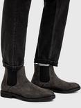 AllSaints Creed Suede Chelsea Boots, Charcoal