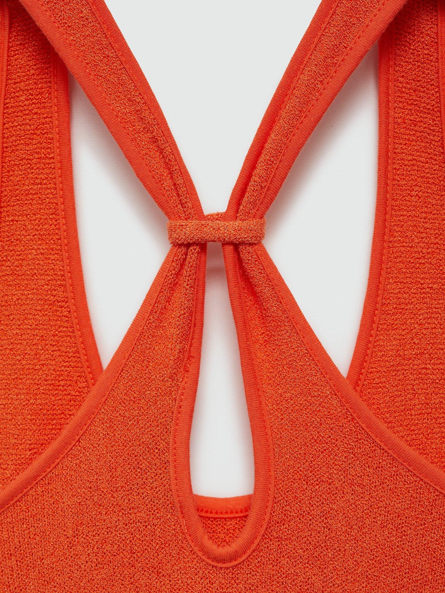 Mango Mint Cross Strap Back Dress, Orange, 10