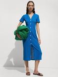 Mango Tunis Crochet Knit Shirt Dress, Blue