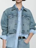 Mango Amy Denim Jacket, Mid Blue