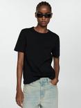 Mango Rita Cotton T-Shirt, Black