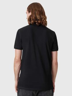AllSaints Reform Slim Fit Cotton Polo Shirt - view 2, Black