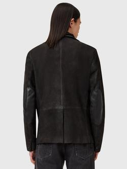 AllSaints Survey Leather Blazer - view 2, Grey Graphite