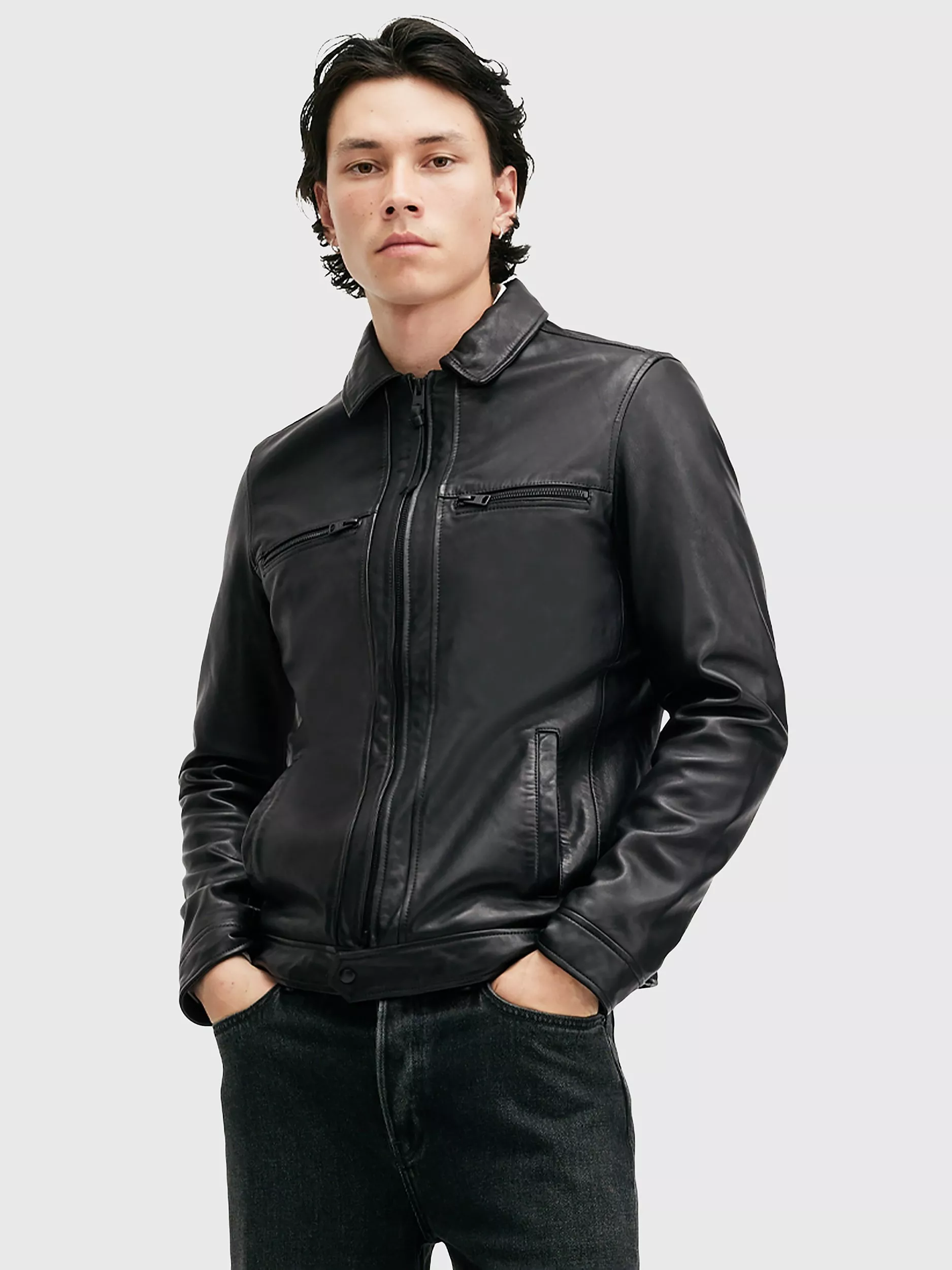 All saints powell leather jacket best sale