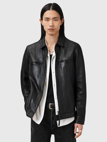 AllSaints Luck Leather Jacket, Black Black