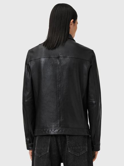 AllSaints Luck Leather Jacket - view 2, Black Black