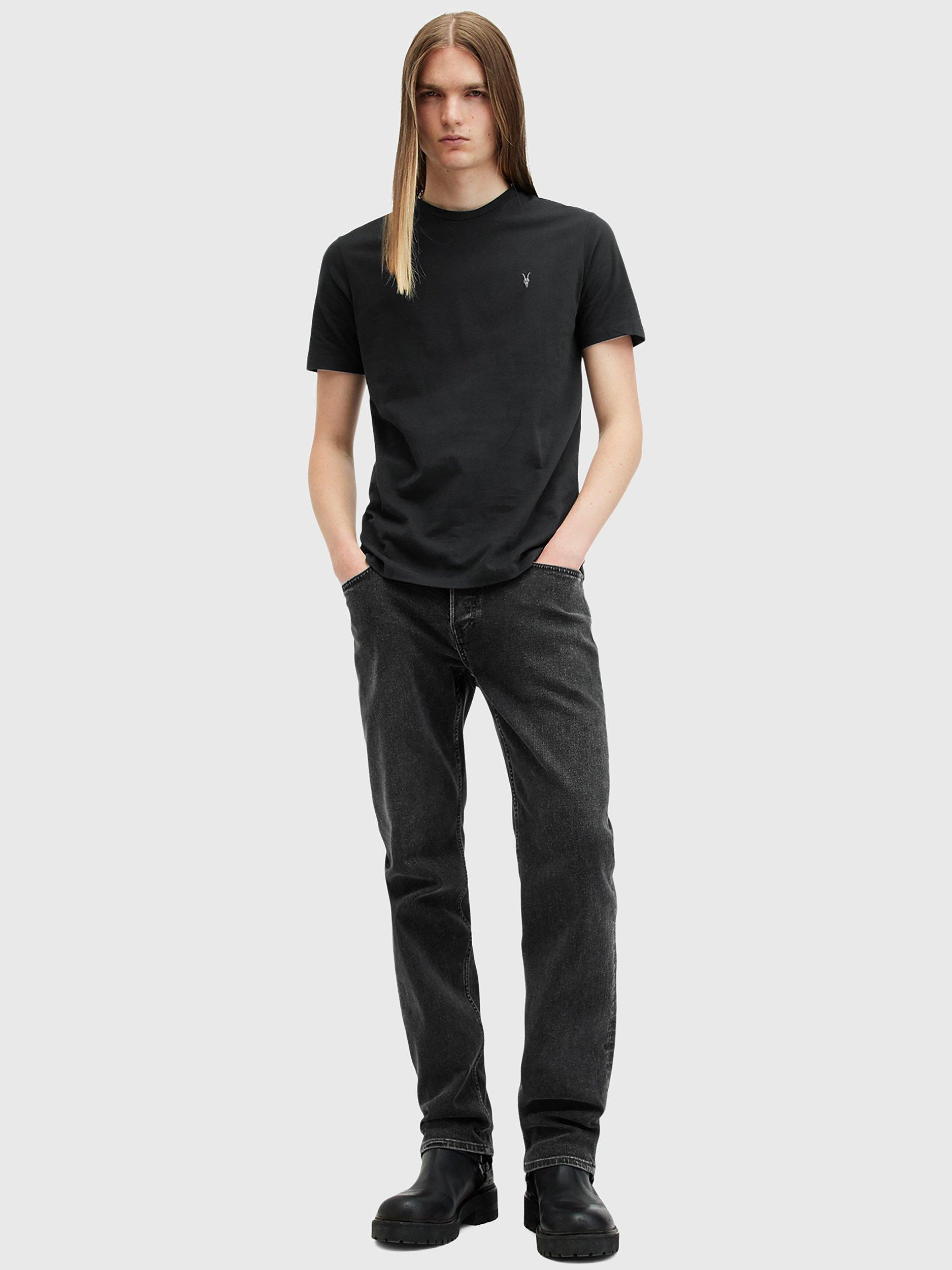 Product image 3 of 6, which shows AllSaints Brace Cotton Logo T-Shirt, Black, L