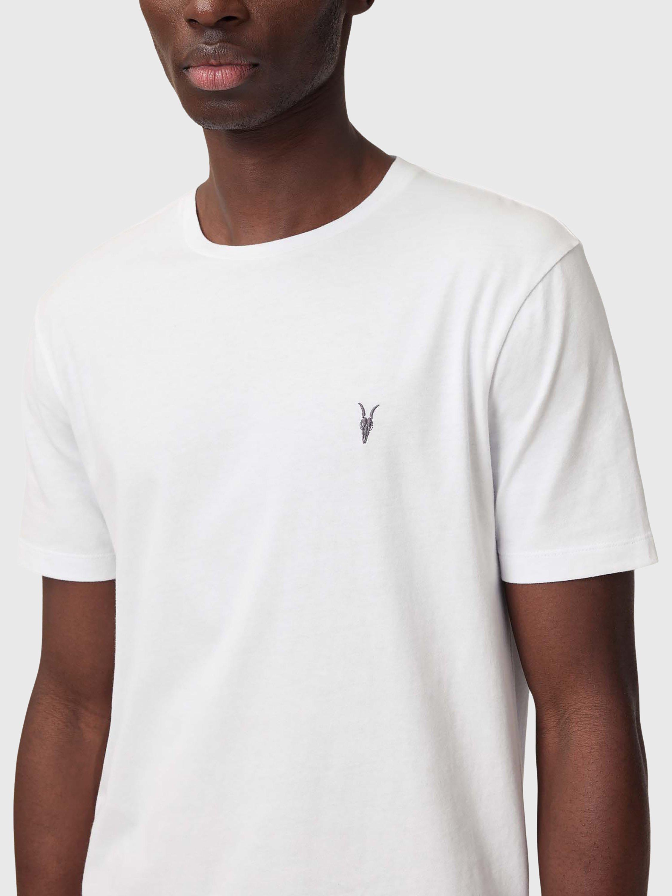 Product image 5 of 6, which shows AllSaints Brace Cotton Logo T-Shirt, White, XS