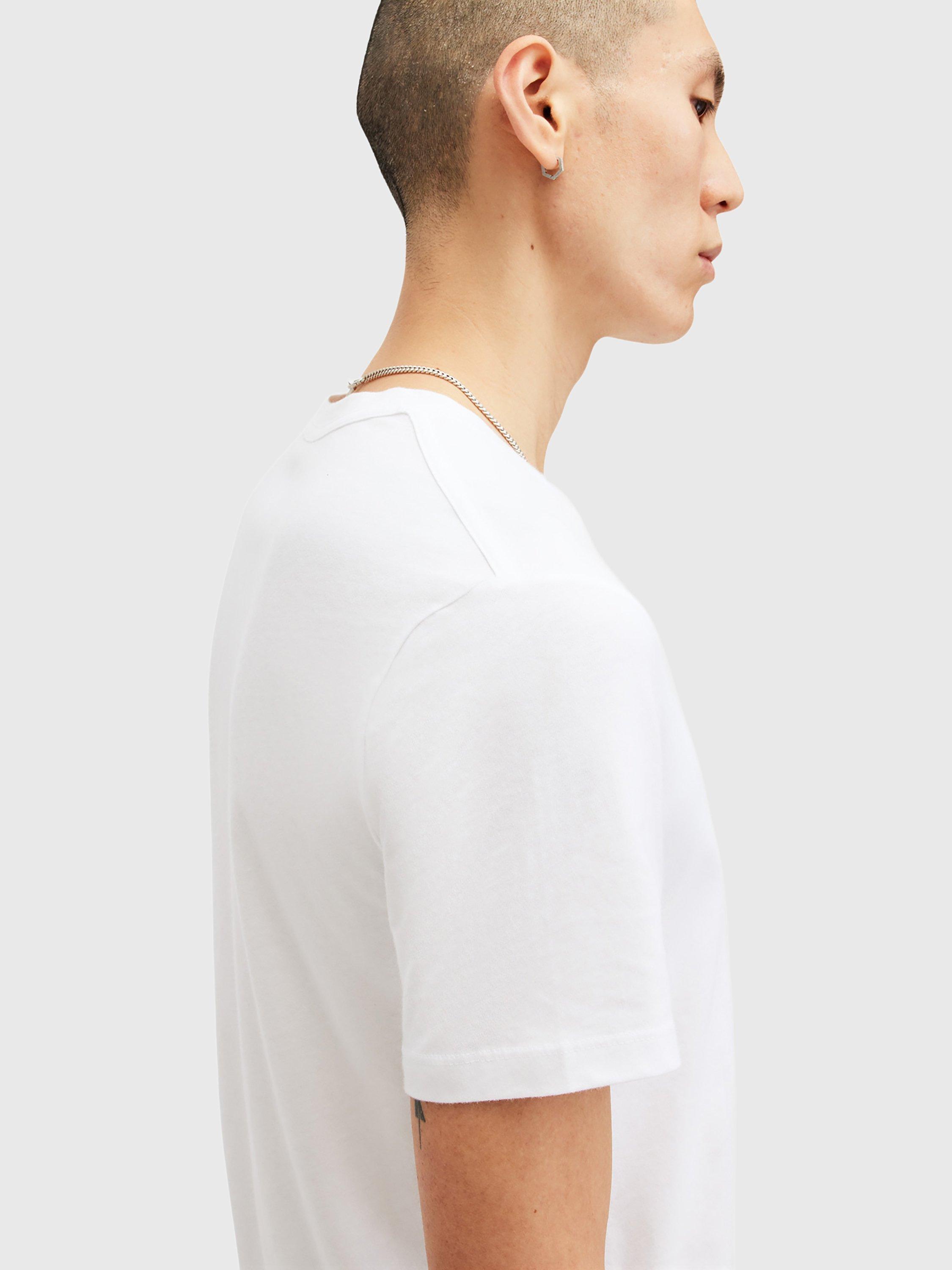 Product image 6 of 6, which shows AllSaints Brace Cotton Logo T-Shirt, White, XS