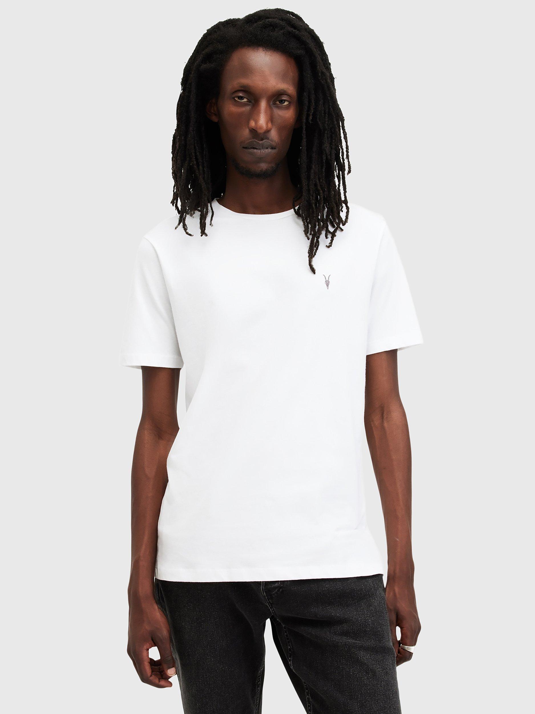 Product image 1 of 5, which shows AllSaints Brace Short Sleeve Crew T-Shirt, Pack of 3, White, XS