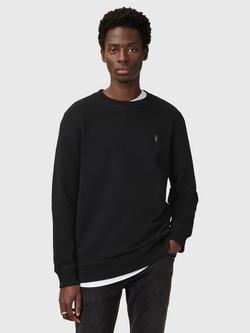 AllSaints Raven Organic Cotton Crew Sweatshirt, Black
