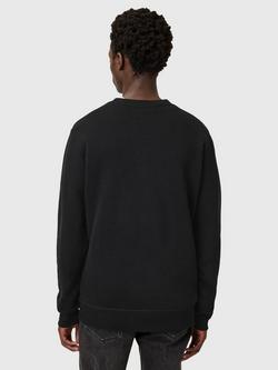 AllSaints Raven Organic Cotton Crew Sweatshirt - view 2, Black