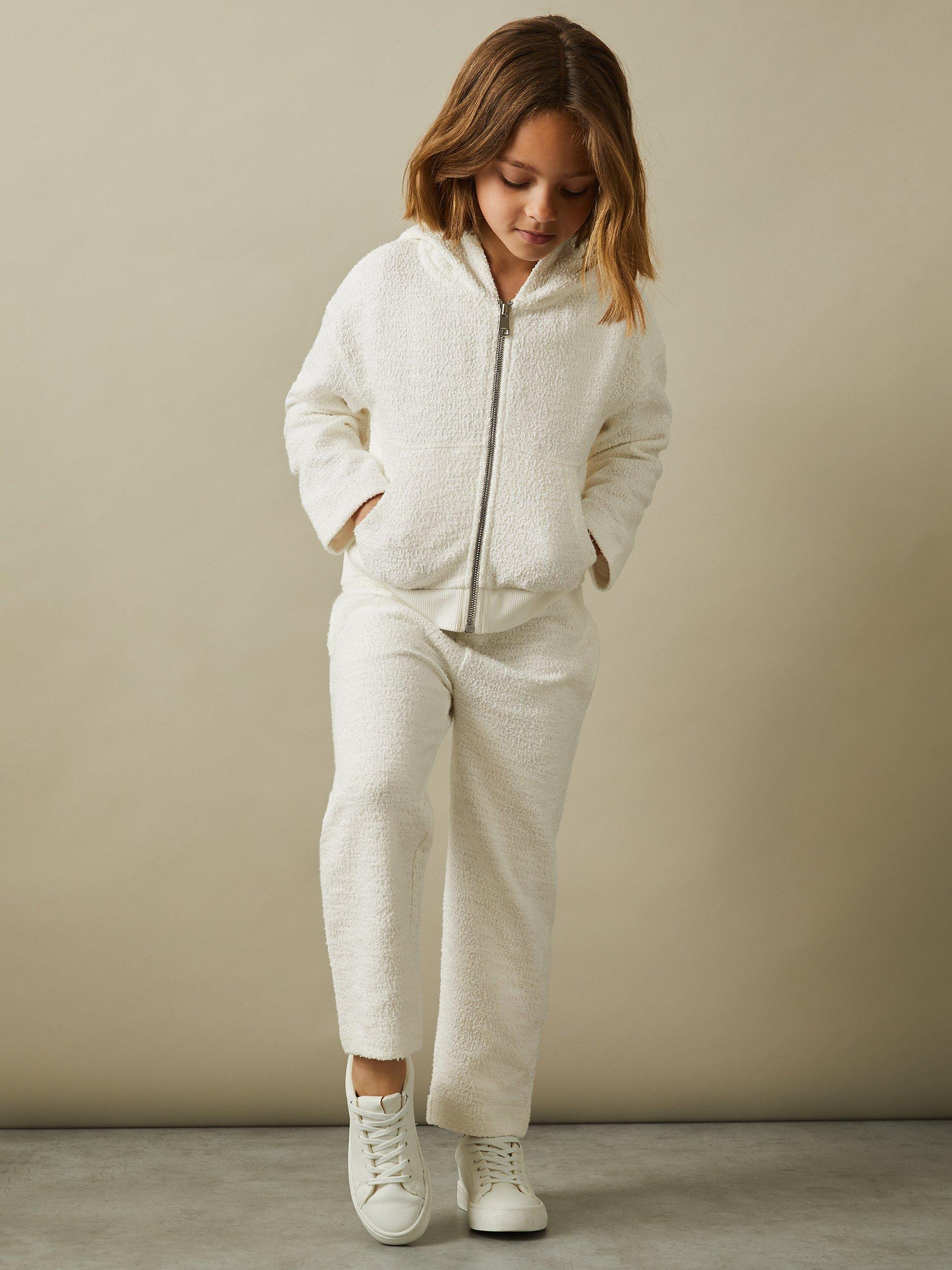 Reiss Kids Ula Cotton Blend Tracksuit Cream