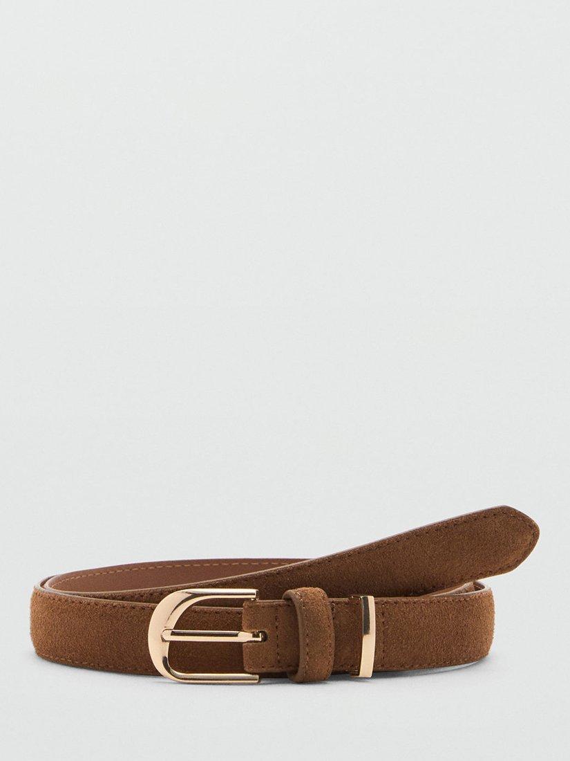 Mango Mayo Leather Belt, Brown