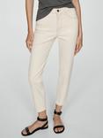 Mango New Mom Cropped Jeans, Cream