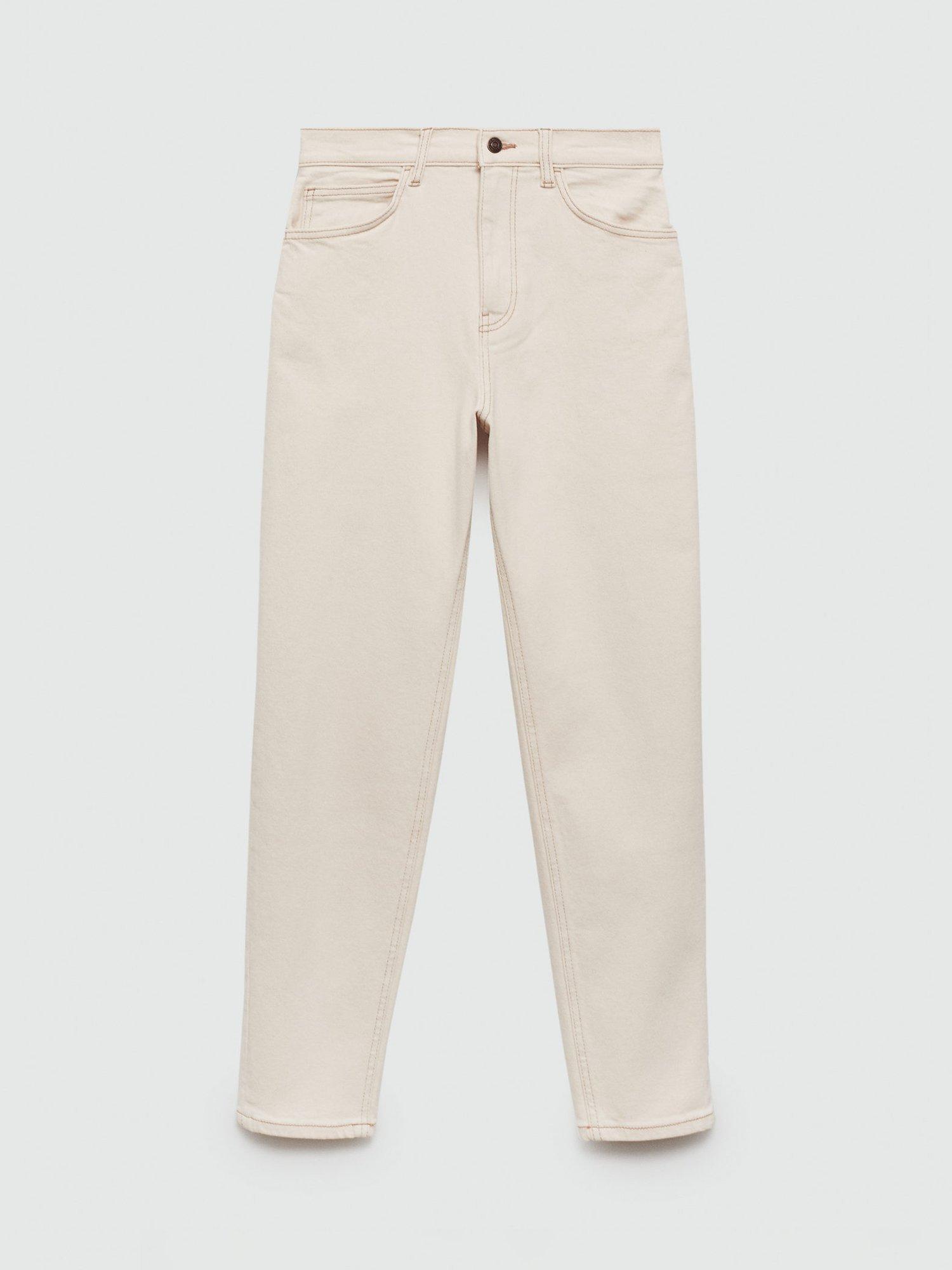 Product image 3 of 4, which shows Mango New Mom Cropped Jeans, Cream, 4