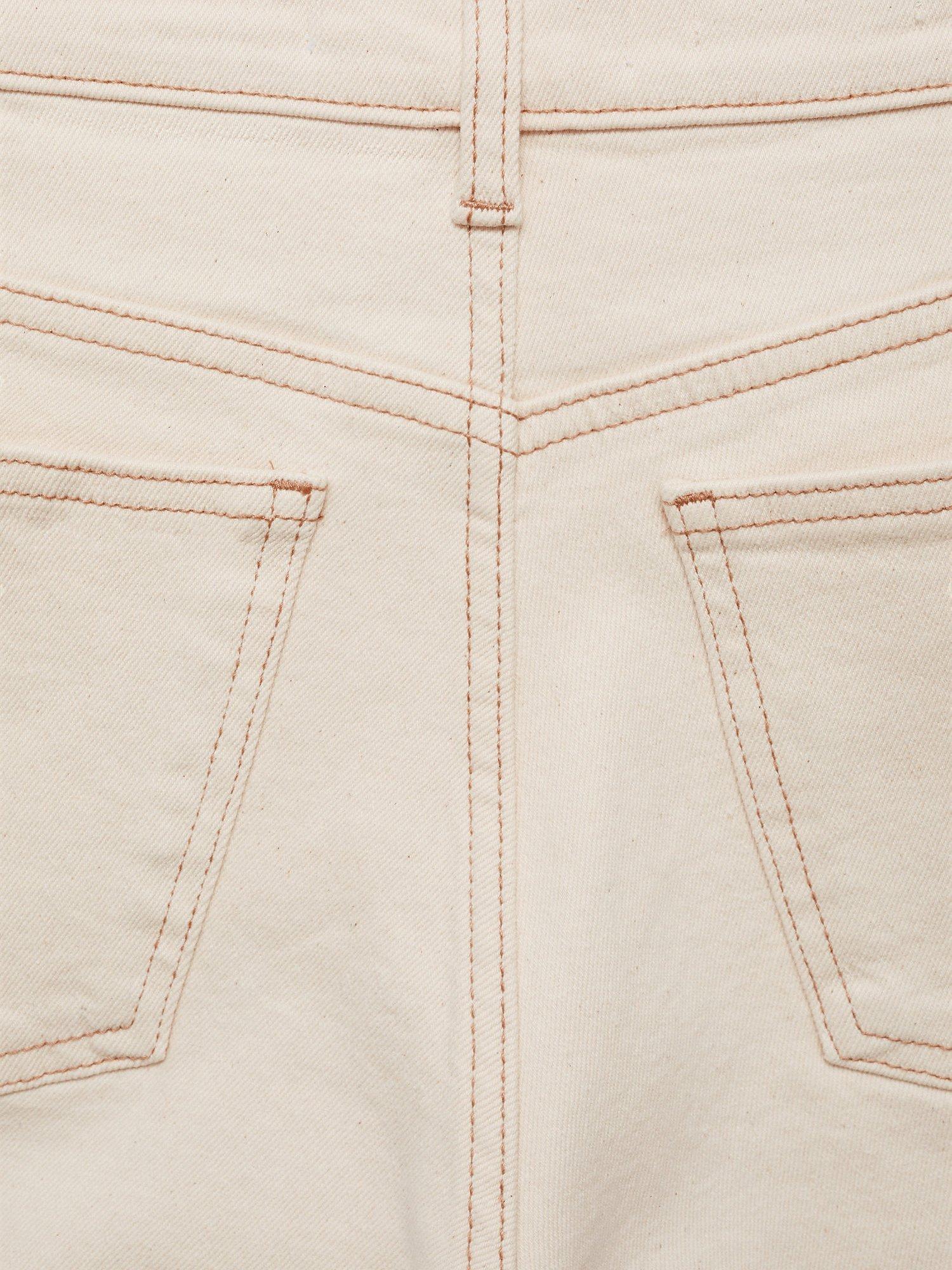 Product image 4 of 4, which shows Mango New Mom Cropped Jeans, Cream, 4