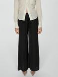 Mango Moon Wide Leg Trousers, Black