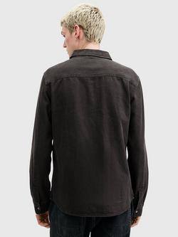 AllSaints Gleason Organic Cotton Regular Fit Shirt - view 2, Washed Black