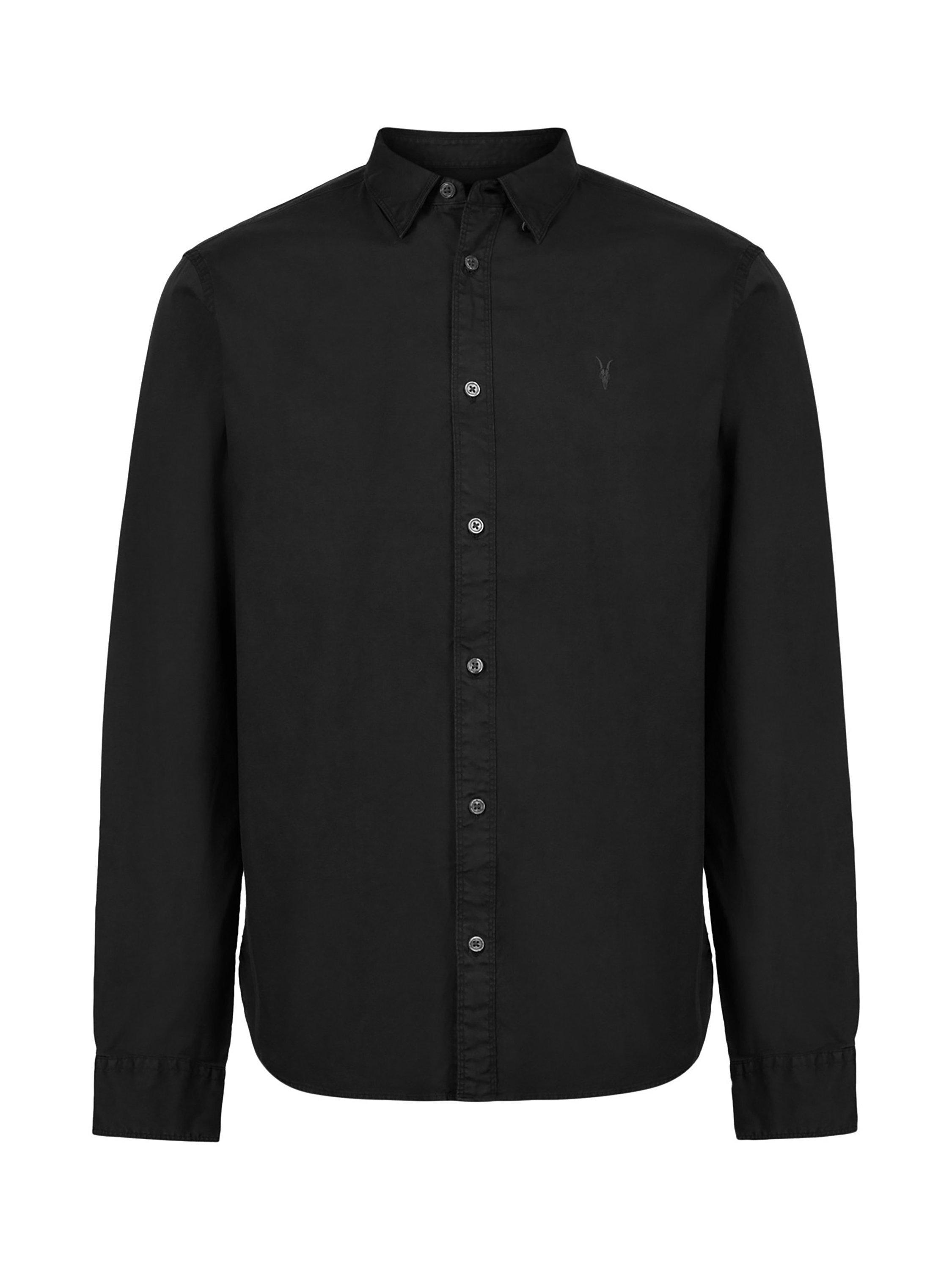 AllSaints Hawthorne Long Sleeve Shirt, Black, XS