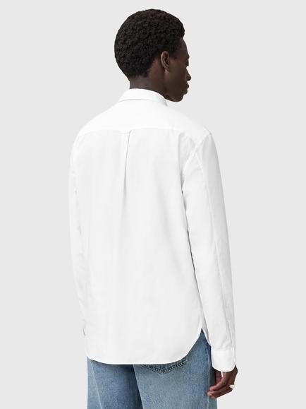 AllSaints Hawthorne Cotton Blend Regular Fit Shirt - view 2, White