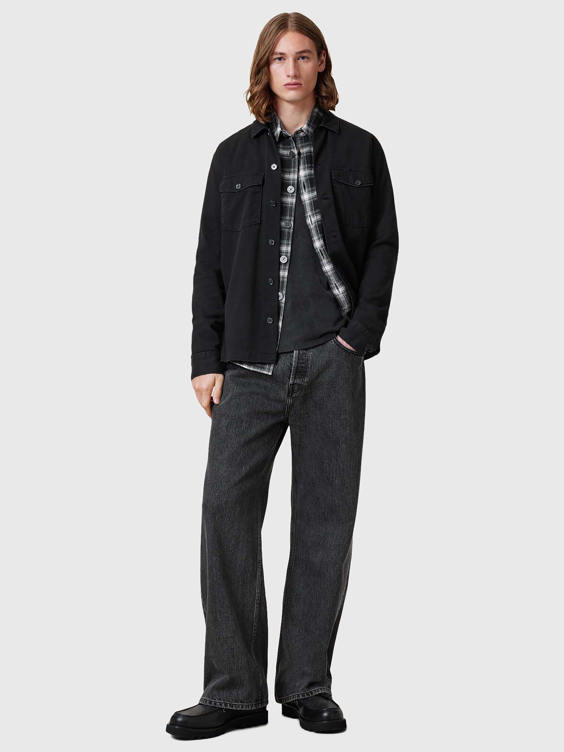 Product image 5 of 6, which shows AllSaints Spotter Slim Fit Overshirt, Black Black, L