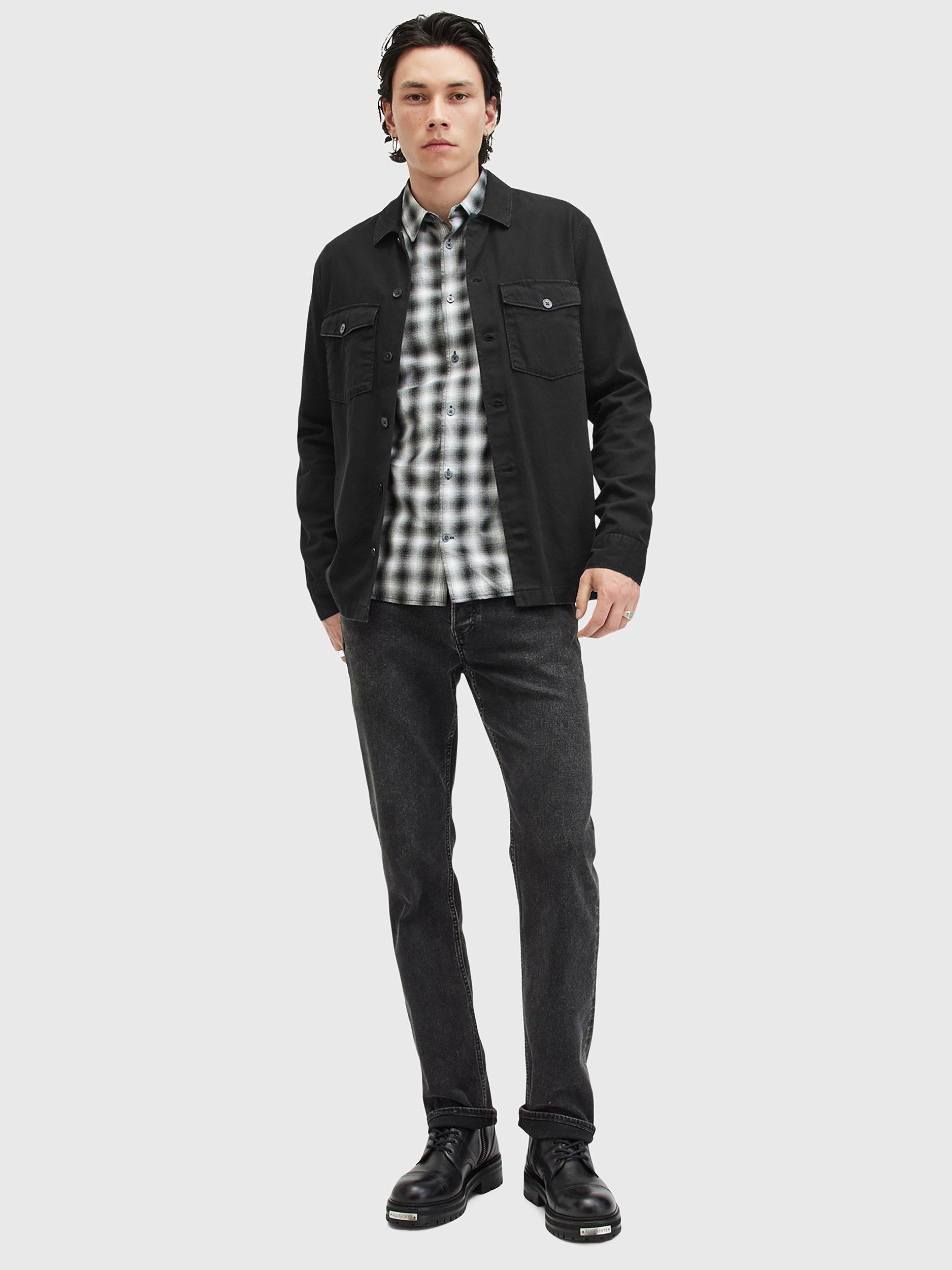 Product image 6 of 6, which shows AllSaints Spotter Slim Fit Overshirt, Black Black, L