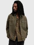 AllSaints Spotter Slim Fit Overshirt, Green Mid