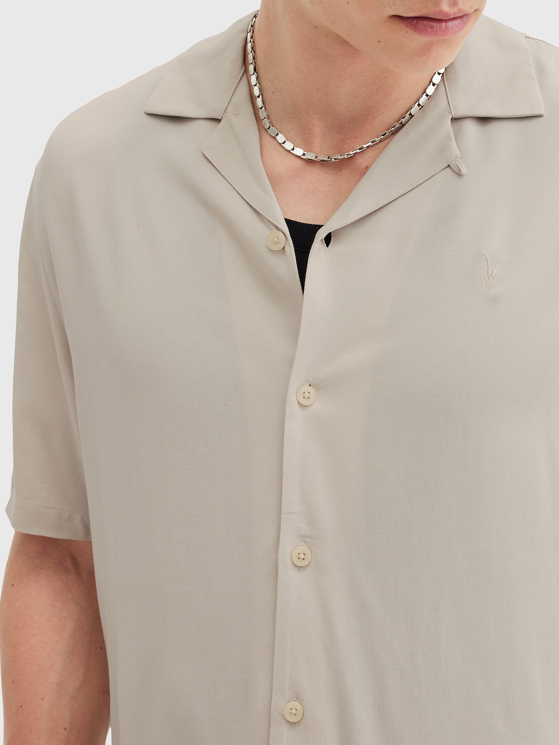 Product image 5 of 7, which shows AllSaints Venice Regular Fit Shirt, Taupe, XS