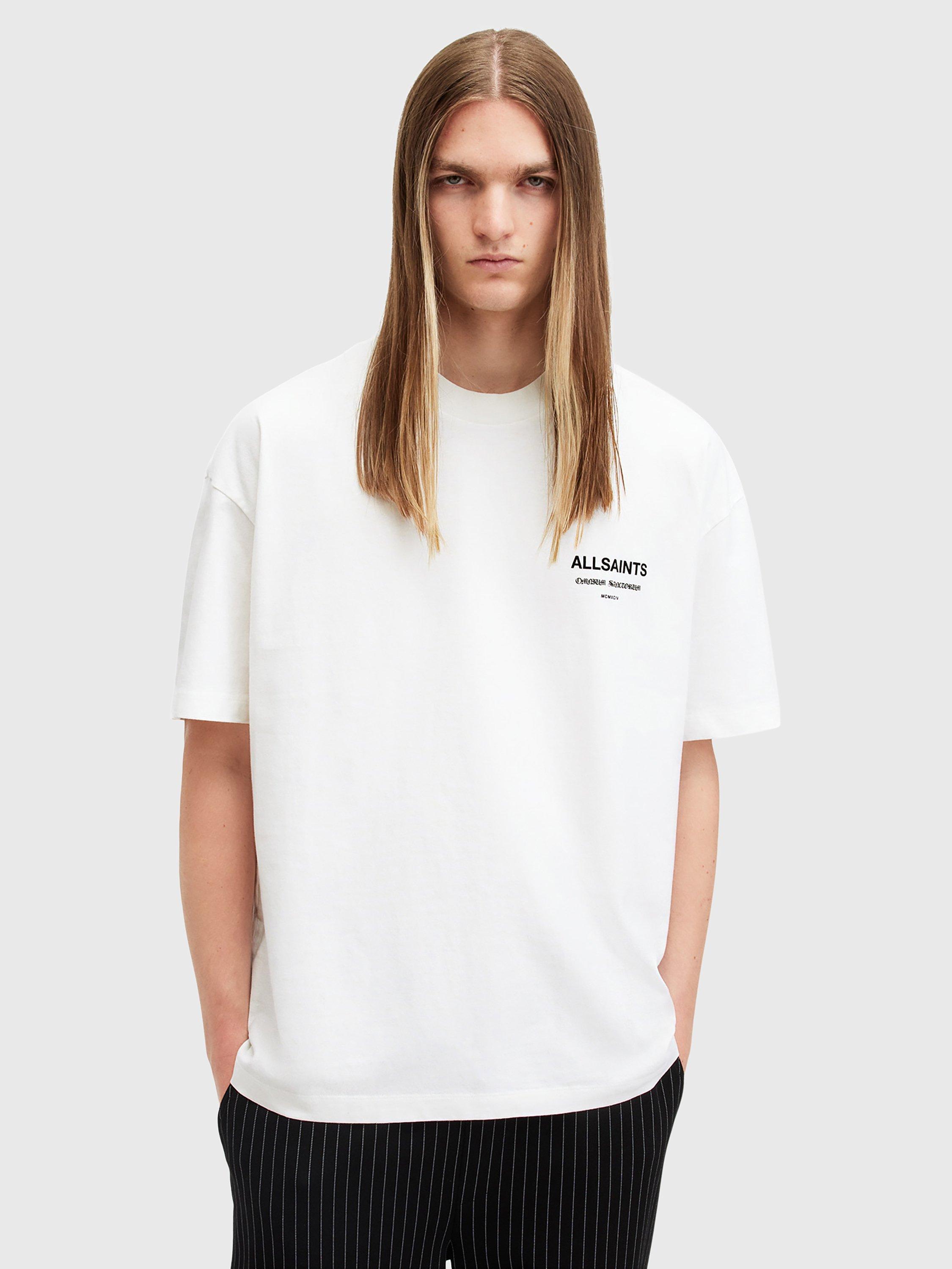 Product image 1 of 1, which shows AllSaints Sanctum Cotton Regular Fit Short Sleeve Logo T-Shirt, White White, XS