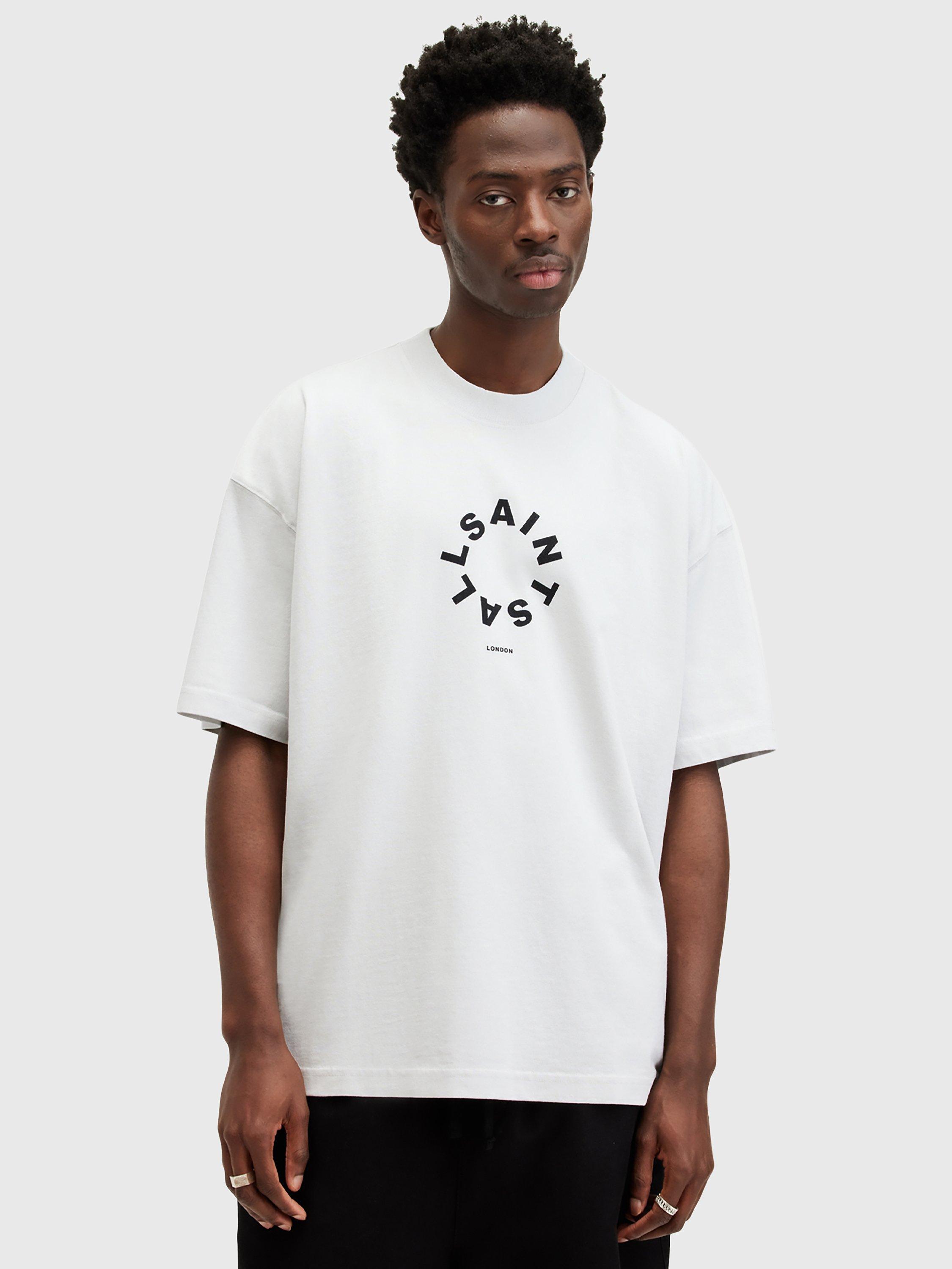 AllSaints Tierra Organic Cotton Crew Neck T-Shirt, Cool Grey