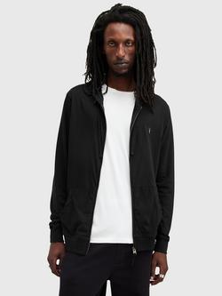 AllSaints Brace Brushed Organic Cotton Hoodie, Black, Black