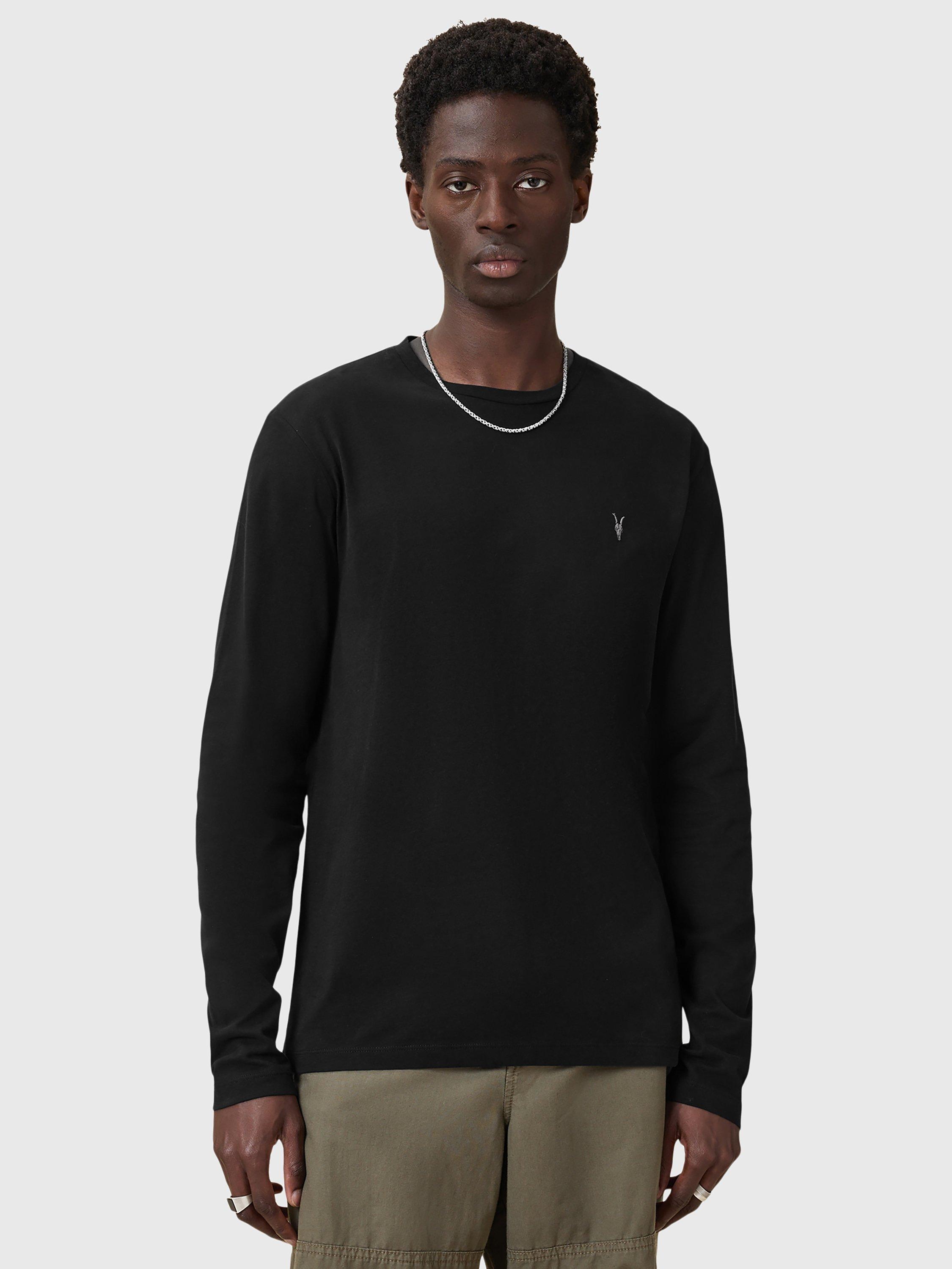 Product image 1 of 6, which shows AllSaints Brace Long Sleeve Jersey Sweatshirt, Black, L
