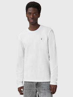 AllSaints Brace Brushed Cotton Long Sleeve T-Shirt, White, White