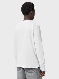 AllSaints Brace Brushed Cotton Long Sleeve T-Shirt, White - view 2, White