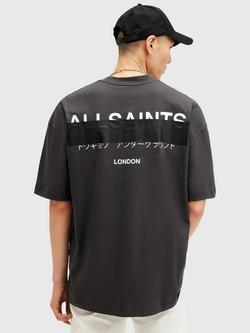 AllSaints Redact Short Sleeve T-Shirt - view 2, Black